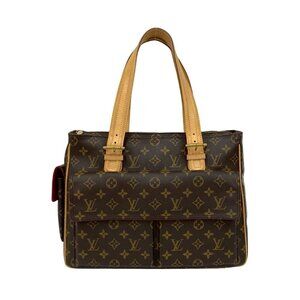 LOUIS VUITTON Authentic Brown Monogram Leather Tote Bag